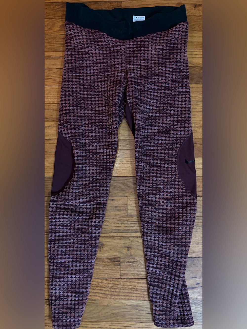 Nike Pro Hyperwarm Textured Knit Leggings Plum / Black XL⁠